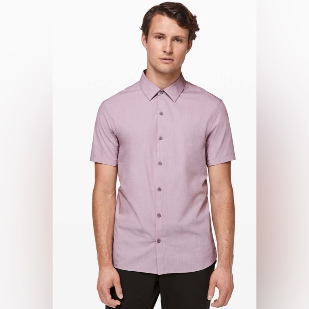 Lululemon men's Down to the Wire Slim Fit short sleeve size S vintage plum
